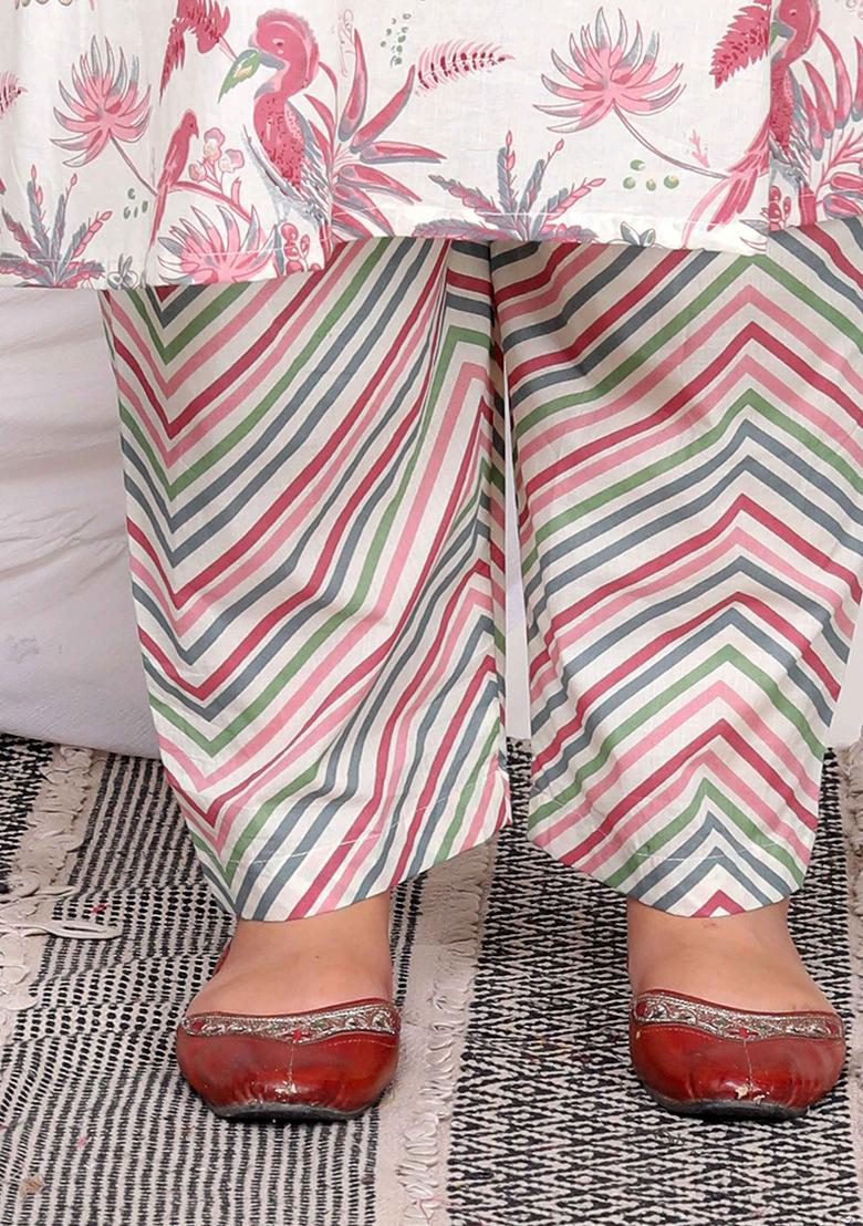 Light Pink Printed Cotton Salwar Kameez