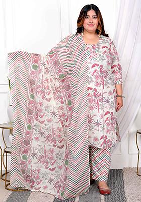 Light Pink Printed Cotton Salwar Kameez