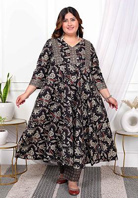 Multicolour Floral Print Cotton Salwar Kameez