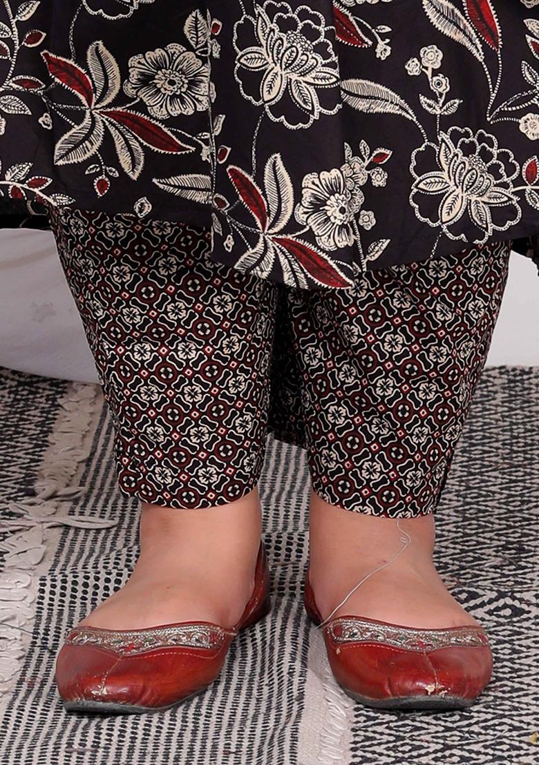 Multicolour Floral Print Cotton Salwar Kameez