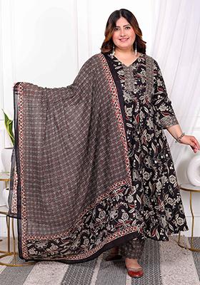 Multicolour Floral Print Cotton Salwar Kameez