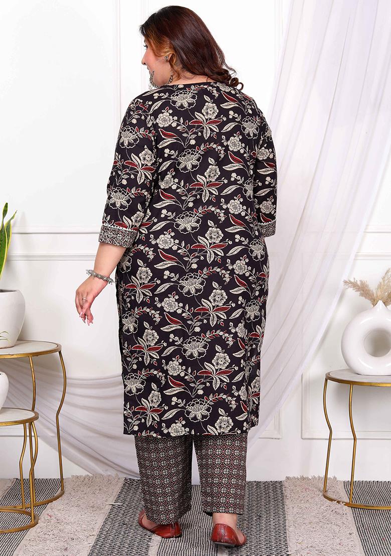 Multicolour Floral Print Cotton Salwar Kameez