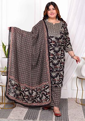 Multicolour Floral Print Cotton Salwar Kameez