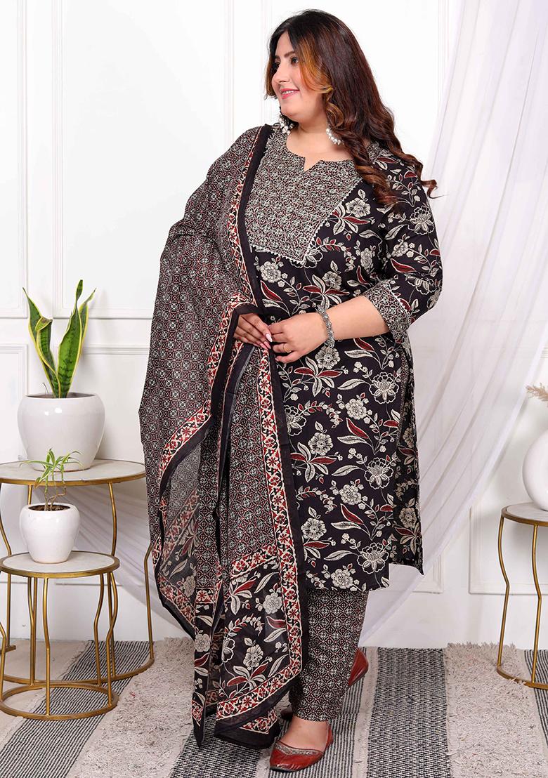 Multicolour Floral Print Cotton Salwar Kameez