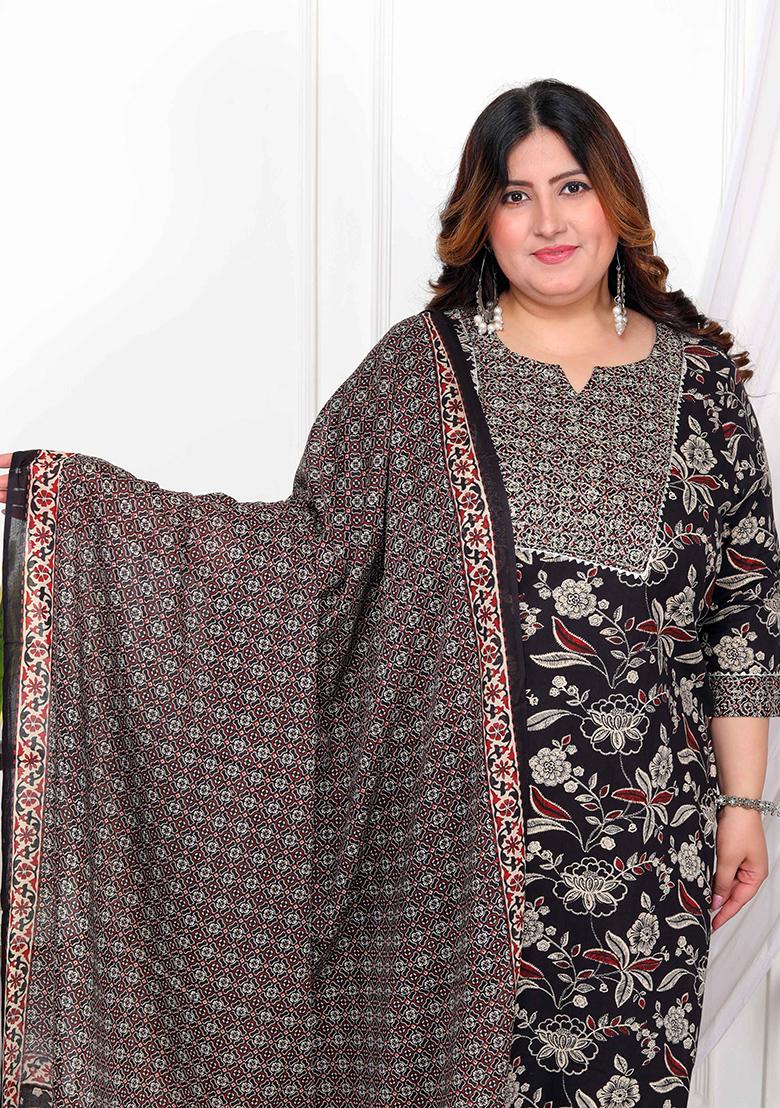 Multicolour Floral Print Cotton Salwar Kameez