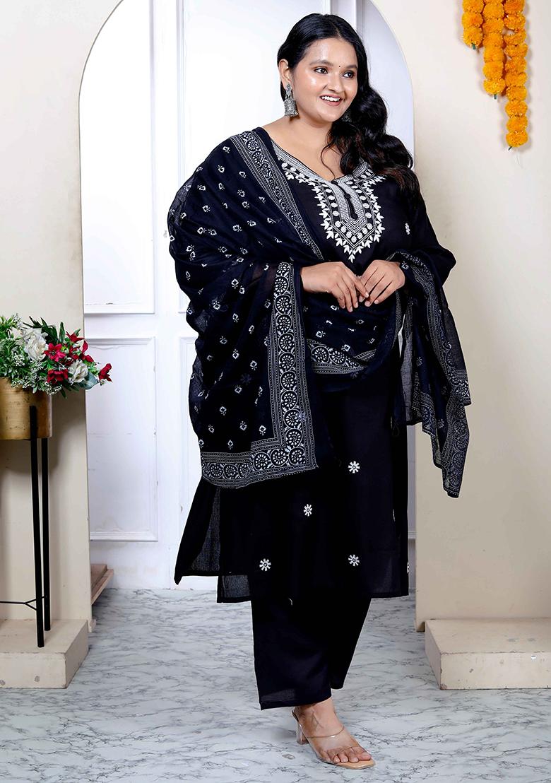 Black Chikankari Rayon Salwar Kameez