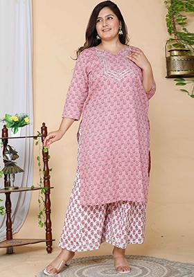 Pink Gota Work Cotton Salwar Kameez