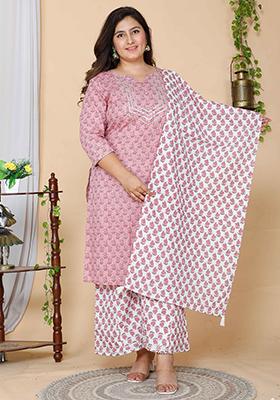 Pink Gota Work Cotton Salwar Kameez