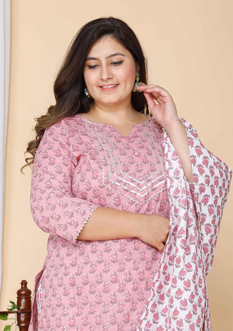 Pink Gota Work Cotton Salwar Kameez