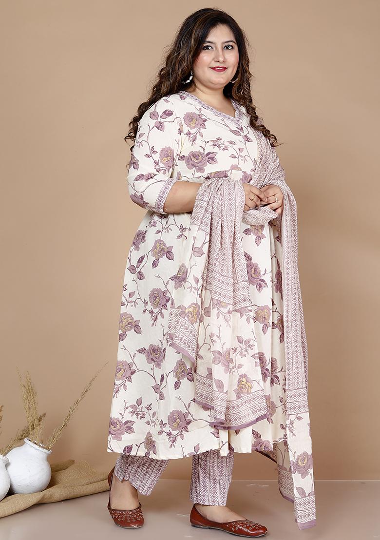 Pink Printed Cotton Salwar Kameez