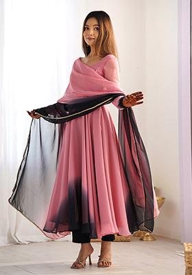 Multi Colour  Embroidered Georgette Salwar Kameez