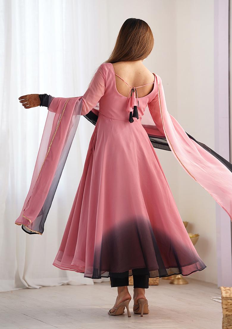 Multi Colour  Embroidered Georgette Salwar Kameez