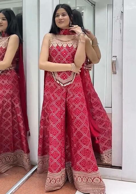 Sky Blue Embroidered Silk Palazzo Set