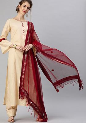 Green Printed Cotton Kurta Set