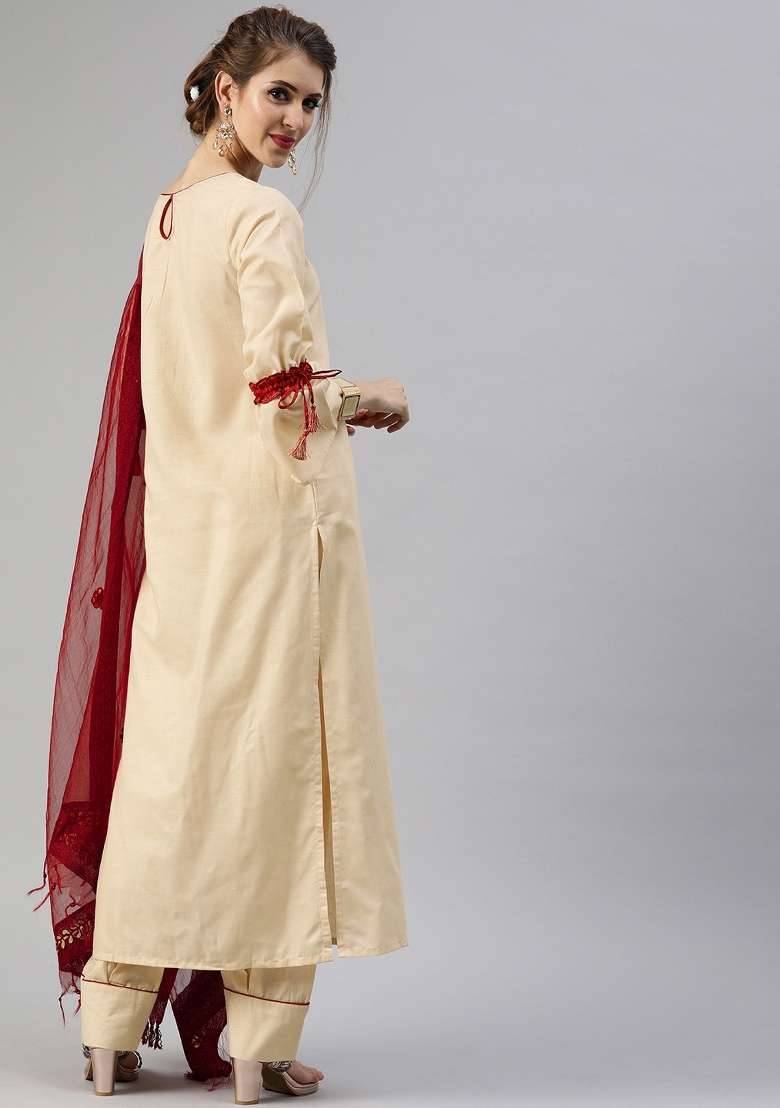 Green Printed Cotton Kurta Set - Indya