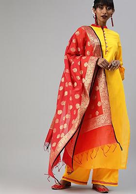 Green Printed Cotton Kurta Set