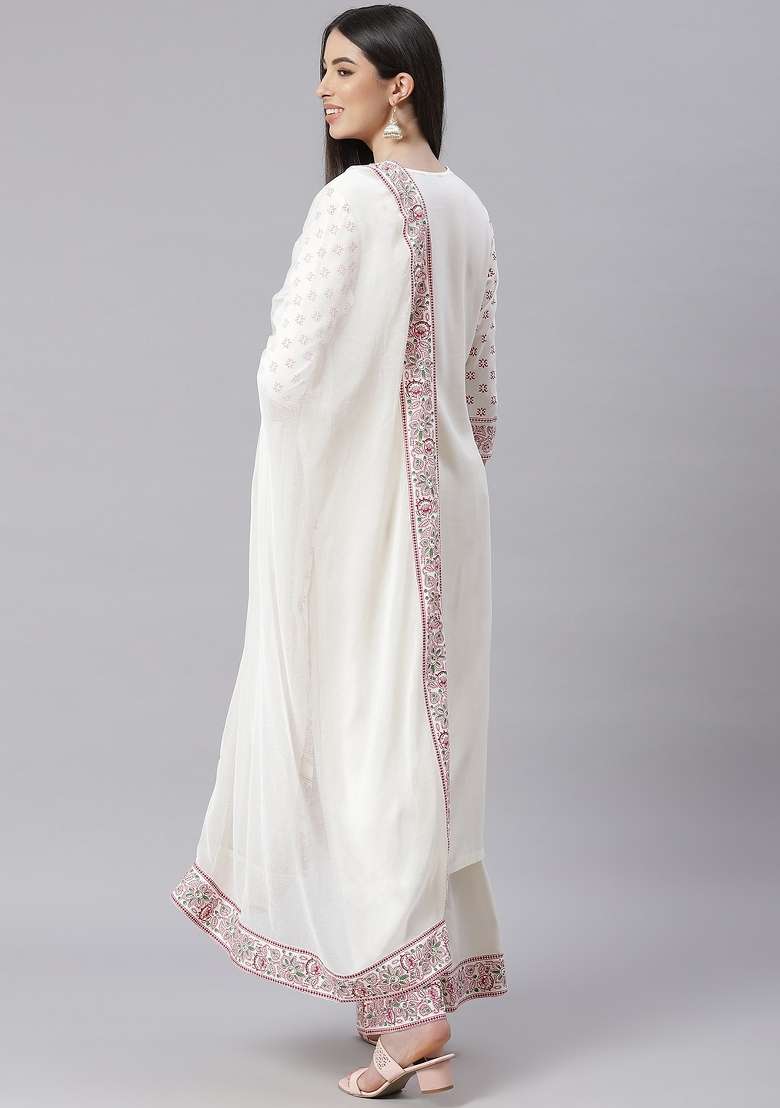 Green Printed Cotton Straight Kurta Set - Indya