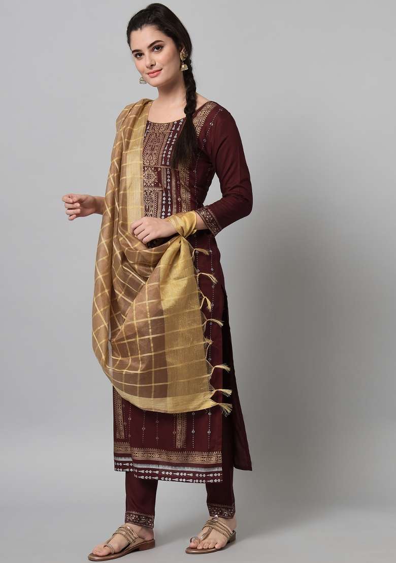 Green Embroidered Viscose Straight Kurta Set - Indya