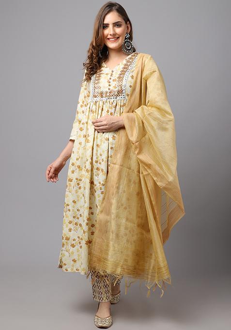 Green Hand Block Print Cotton Kurta Set