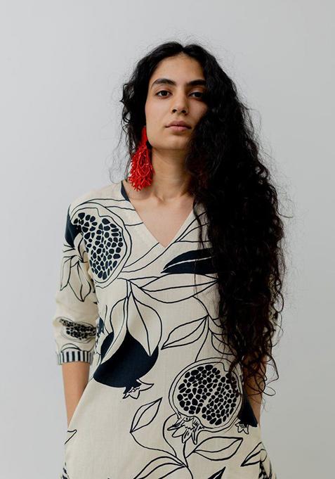 White Printed Rayon Salwar Kameez