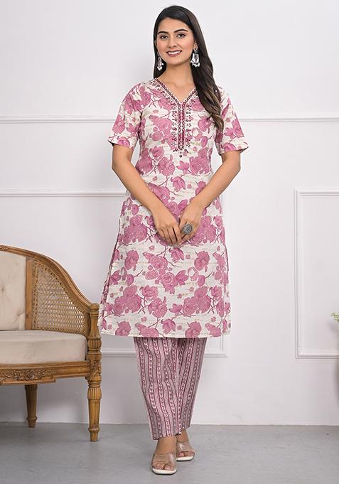 Pink  Chanderi Salwar Kameez