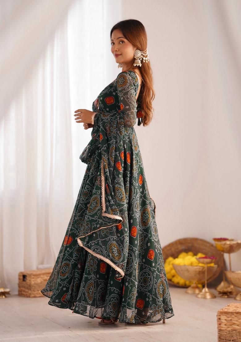 Green Embroidered Georgette Salwar Kameez