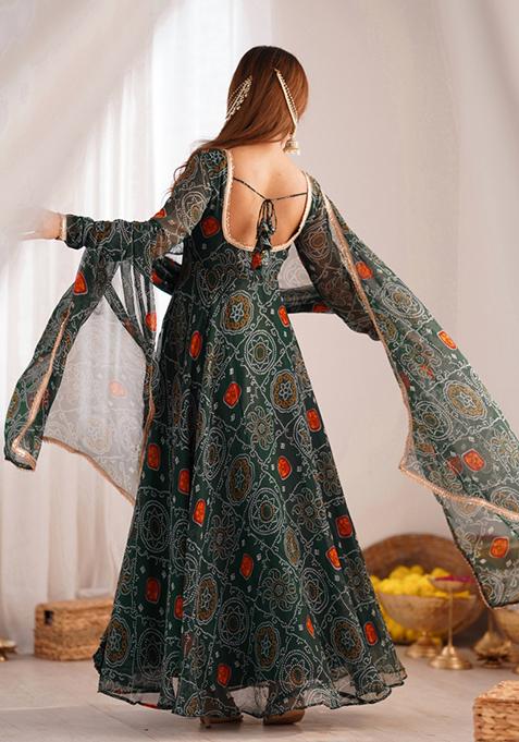 Green Embroidered Georgette Salwar Kameez