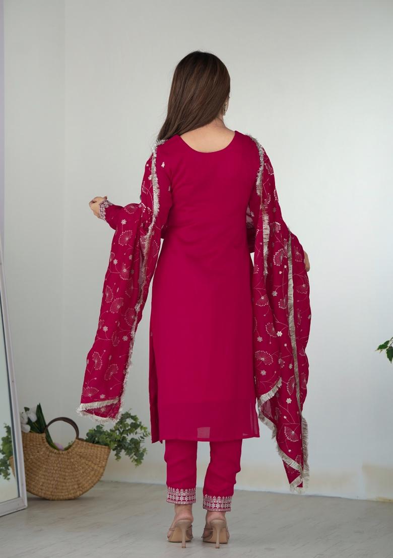 Pink Embroidered Silk Salwar Kameez