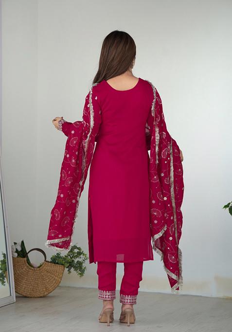 Pink Embroidered Silk Salwar Kameez