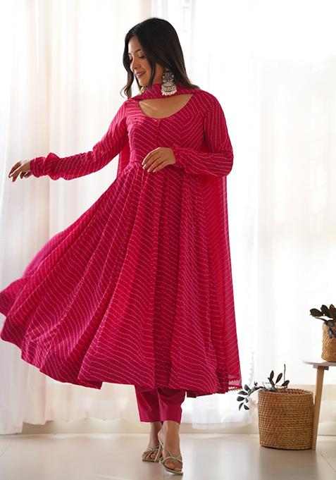 Rani Pink Printed Georgette Salwar Kameez