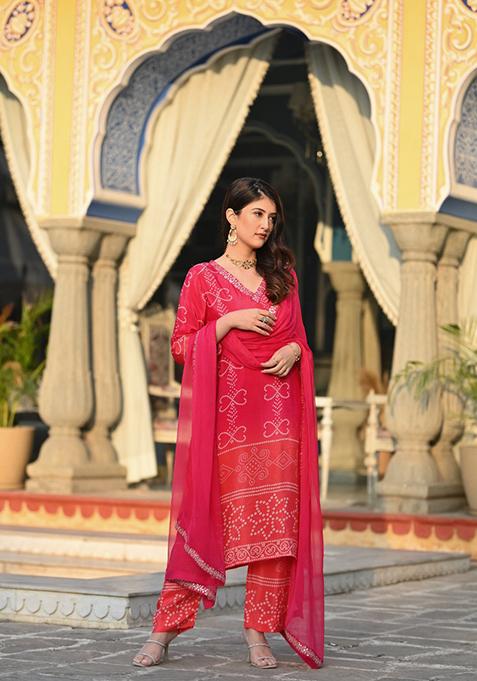 Peach Embroidered Chinon Salwar Kameez