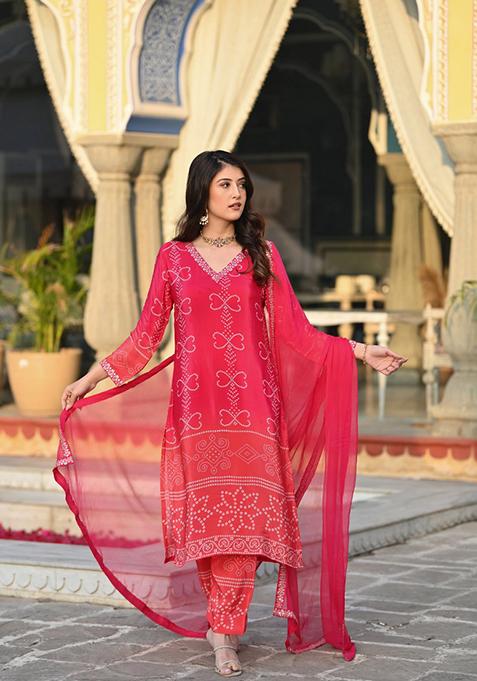 Peach Embroidered Chinon Salwar Kameez