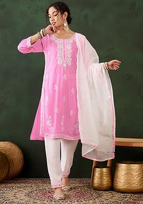 Pink Embroidered Silk Salwar Kameez