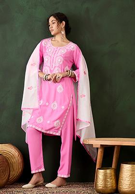 Pink Embroidered Silk Salwar Kameez