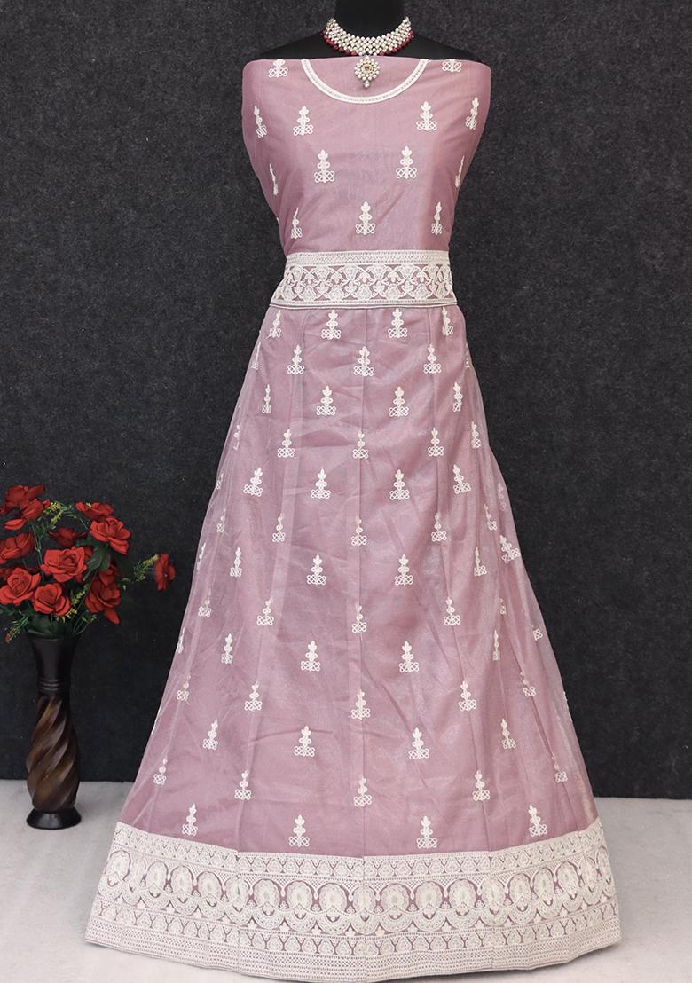 Pink Embroidered Net Pakistanii Anarkali Set