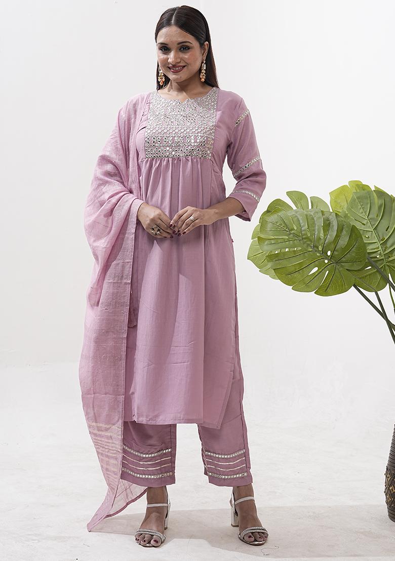 Light Pink Embroidered Silk Salwar Kameez