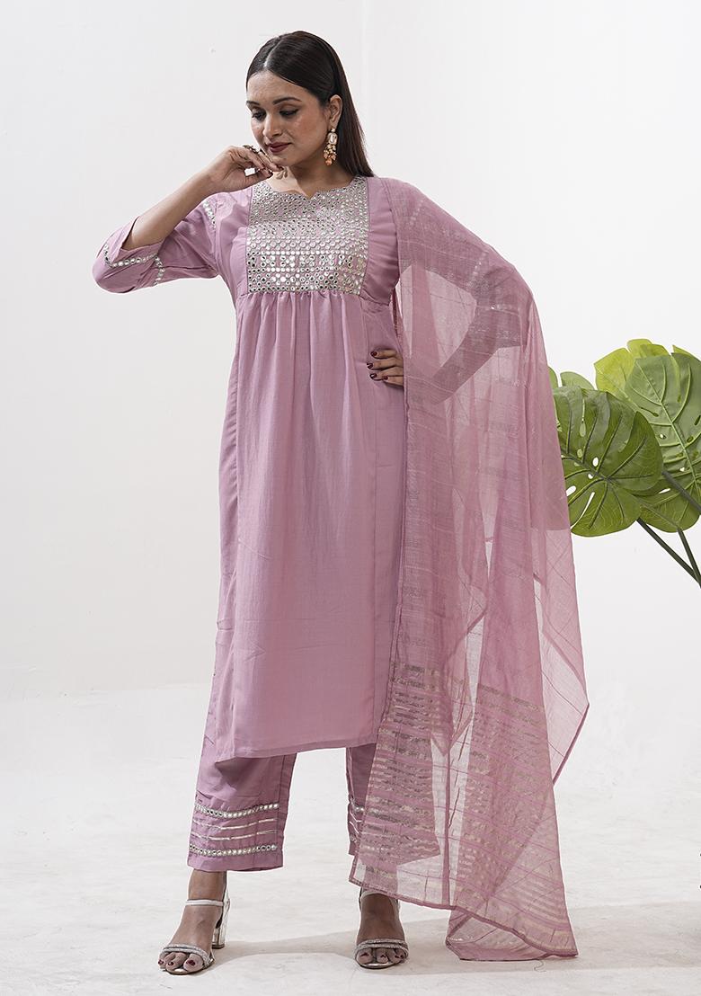 Light Pink Embroidered Silk Salwar Kameez
