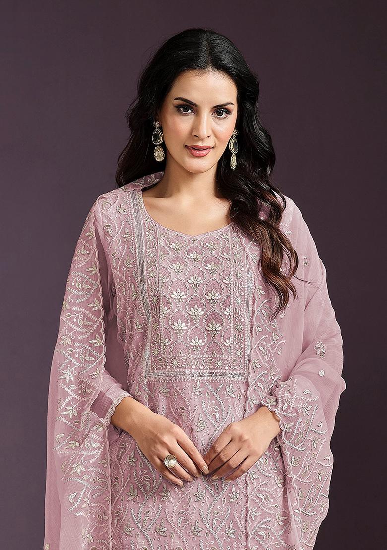 Pink Embroidered Georgette Pakistanii Salwar Kameez