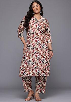 Multicolor Printed Pure Cotton Salwar Kameez
