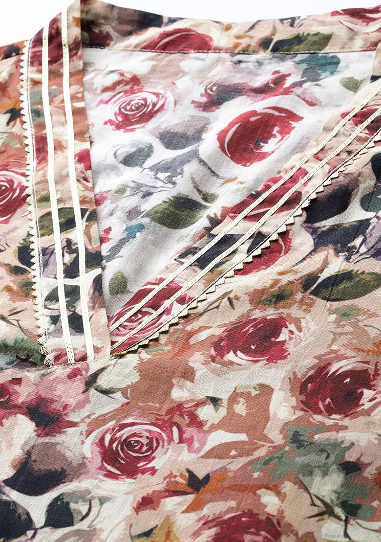 Multicolor Printed Pure Cotton Salwar Kameez