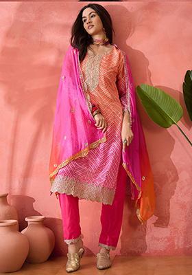 Pink Embroidered Silk Salwar Kameez