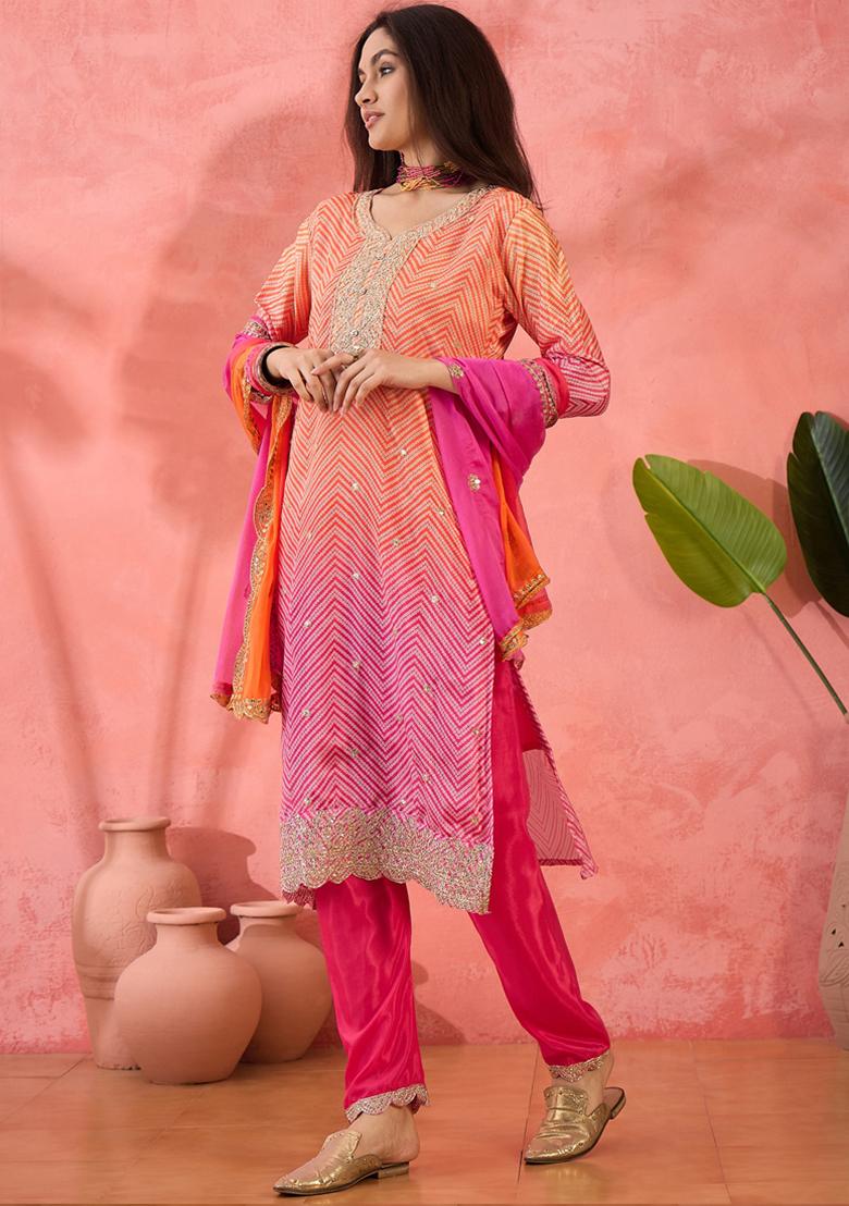 Pink Embroidered Silk Salwar Kameez