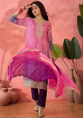 Pink Embroidered Silk Salwar Kameez