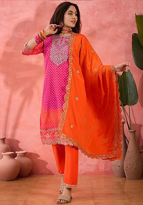 Pink Embroidered Silk Salwar Kameez