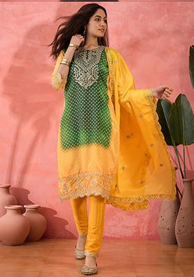 Green Embroidered Silk Salwar Kameez
