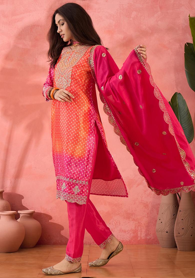 Pink Embroidered Silk Salwar Kameez