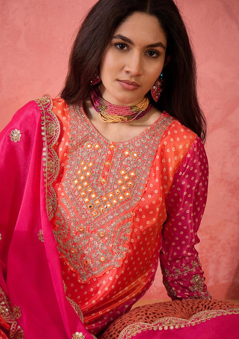 Pink Embroidered Silk Salwar Kameez