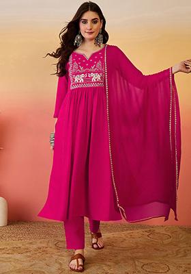 Pink Embroidered Silk Salwar Kameez