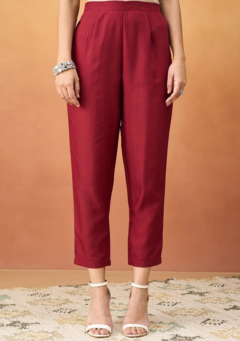 Maroon Beads And Stone Poly Blend Salwar Kameez With Dupatta