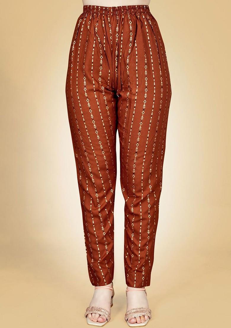 Rust Orange Embroidered Poly Blend Salwar Kameez With Dupatta